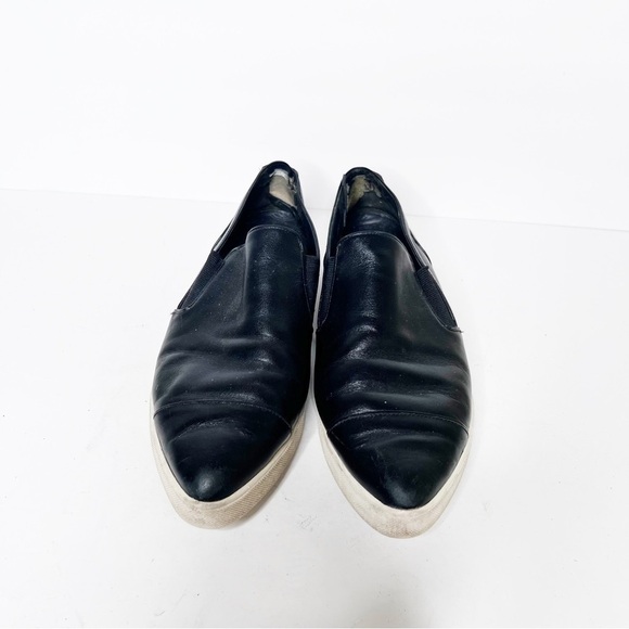 Vince Black Leather Pointed Loafer Sneakers Flats Size 39.5 9.5 Women’s - Picture 4 of 6